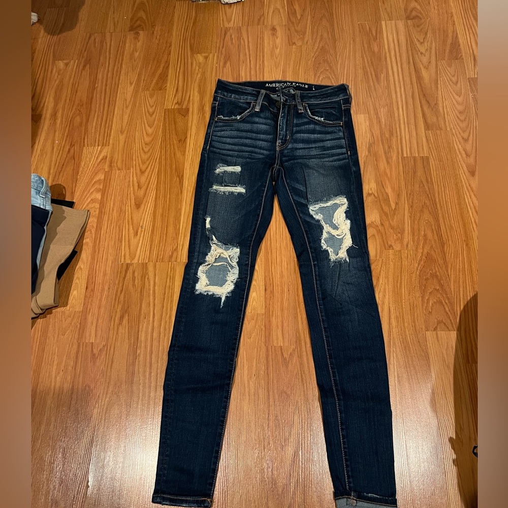 ripped American Eagle Jeggings
